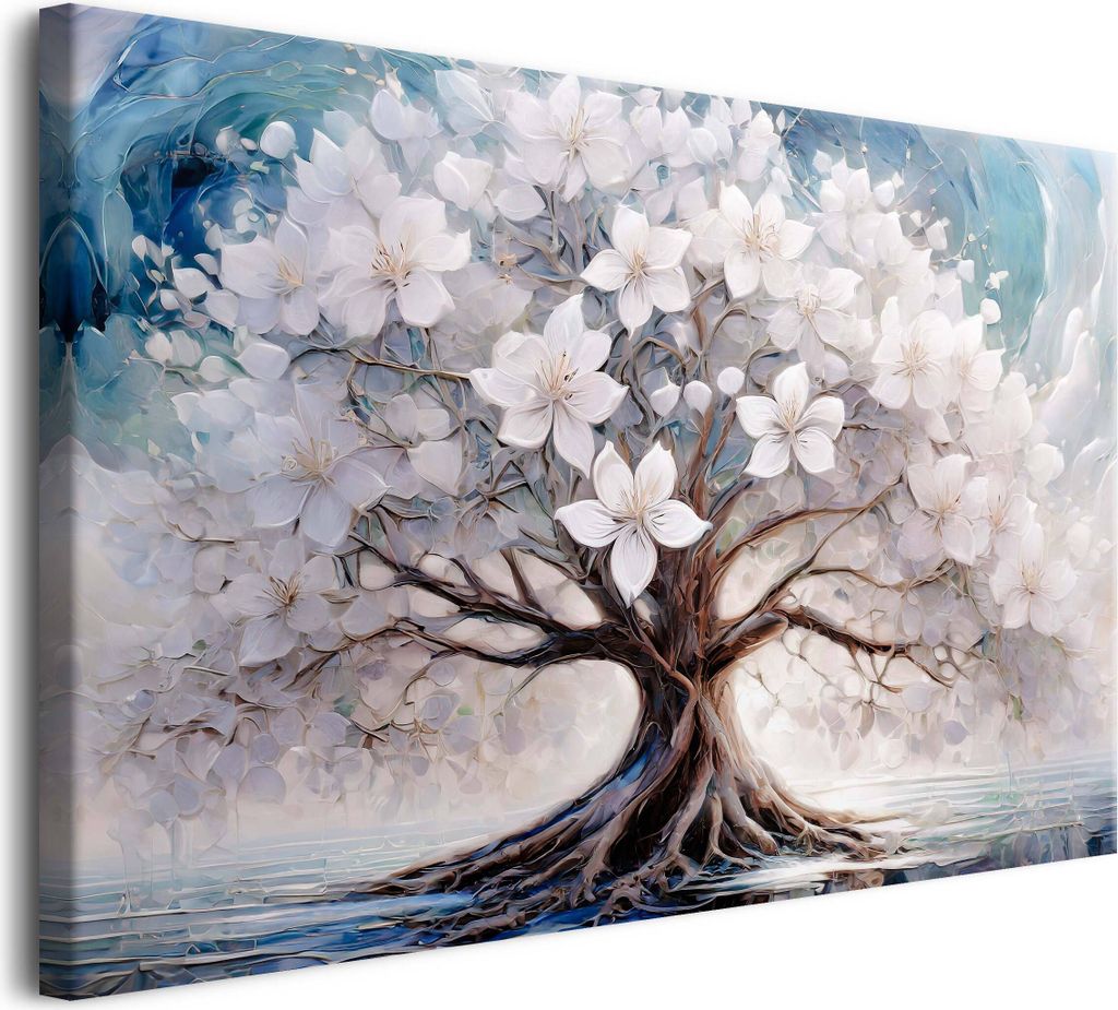 Abstraktes Leinwandbild für Wohnzimmer Magischer Märchenbaum 80x120 cm