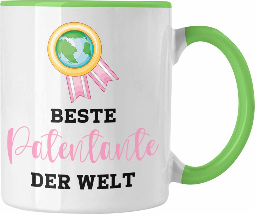 Trendation - Beste Patentante Der Welt Tasse Geschenk Geburtstag Weihnachten Lustig Geschenkideen von Nichte LieblingsPatentante Hier Bin Ich (Grün)