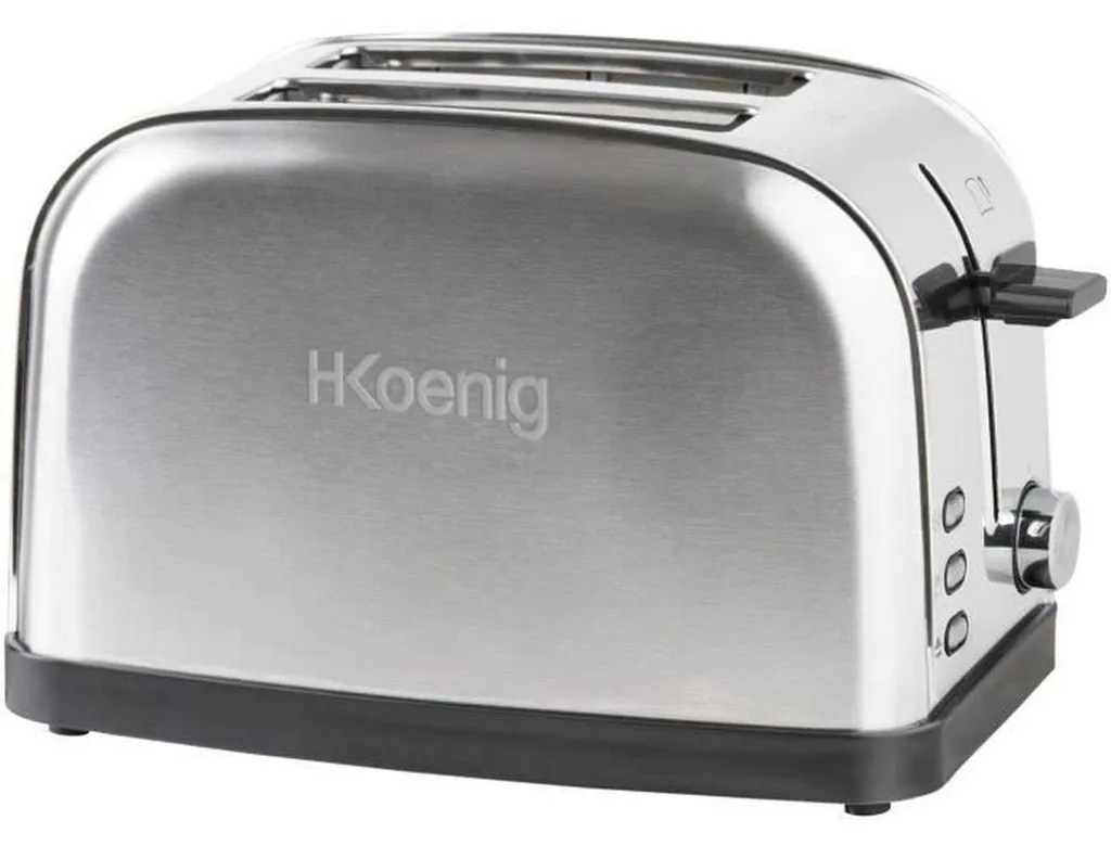 Grille-pain deux tranches H.Koenig TOS7 en acier inox brossé 850 W