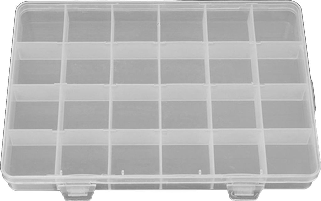 Aufbewahrungsbox-Halter, große Kapazität, Fächer, PP, 24 Gitter, transparenter Behälter, Schmuck-Organizer für Zuhause