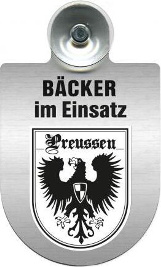 Einsatzschild Windschutzscheibe incl. Saugnapf - Bäcker im Einsatz - 309748 - incl. Regionen nach Wahl Color - Region Preussen