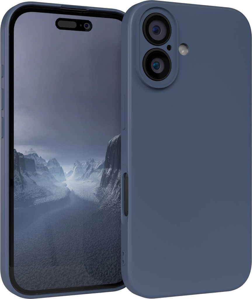 EAZY CASE - TPU Hülle für Apple iPhone 16, TPU Case stoßfeste Handyhülle, weiches Cover mit Kameraschutz, Silikonhülle in Dunkelblau