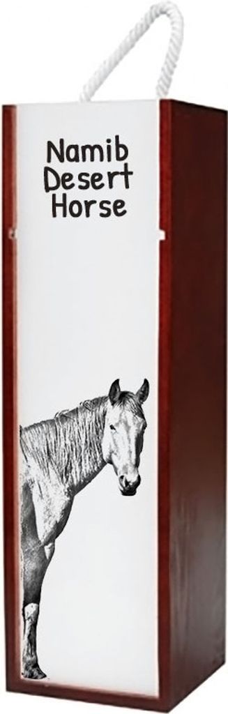 Namib-Wüstenpferd - Weinkiste mit Pferd, Alkoholkiste mit Grafik, personalisierte Geschenkbox der Marke Art-Dog