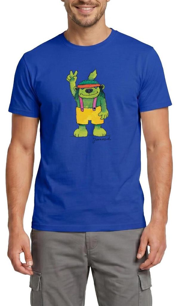 Spreadshirt Janosch Emil der Grünbar Peace Männer T-Shirt, 4XL, Dunkelblau