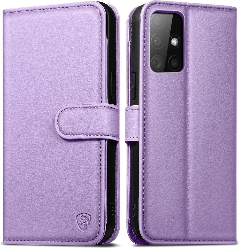 Migliore Custodia per Samsung A51: Flip Cover in Pelle Viola Chiaro