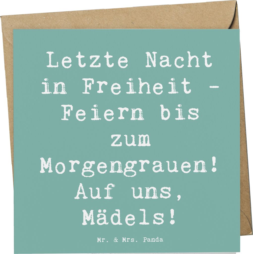 Mr. & Mrs. Panda Grußkarte Spruch Junggesellinnenabschied Feiern - Meeresbrise - Geschenk, Heirat, Klappkarte, Glückwunschkarte, Heiraten, anlass...