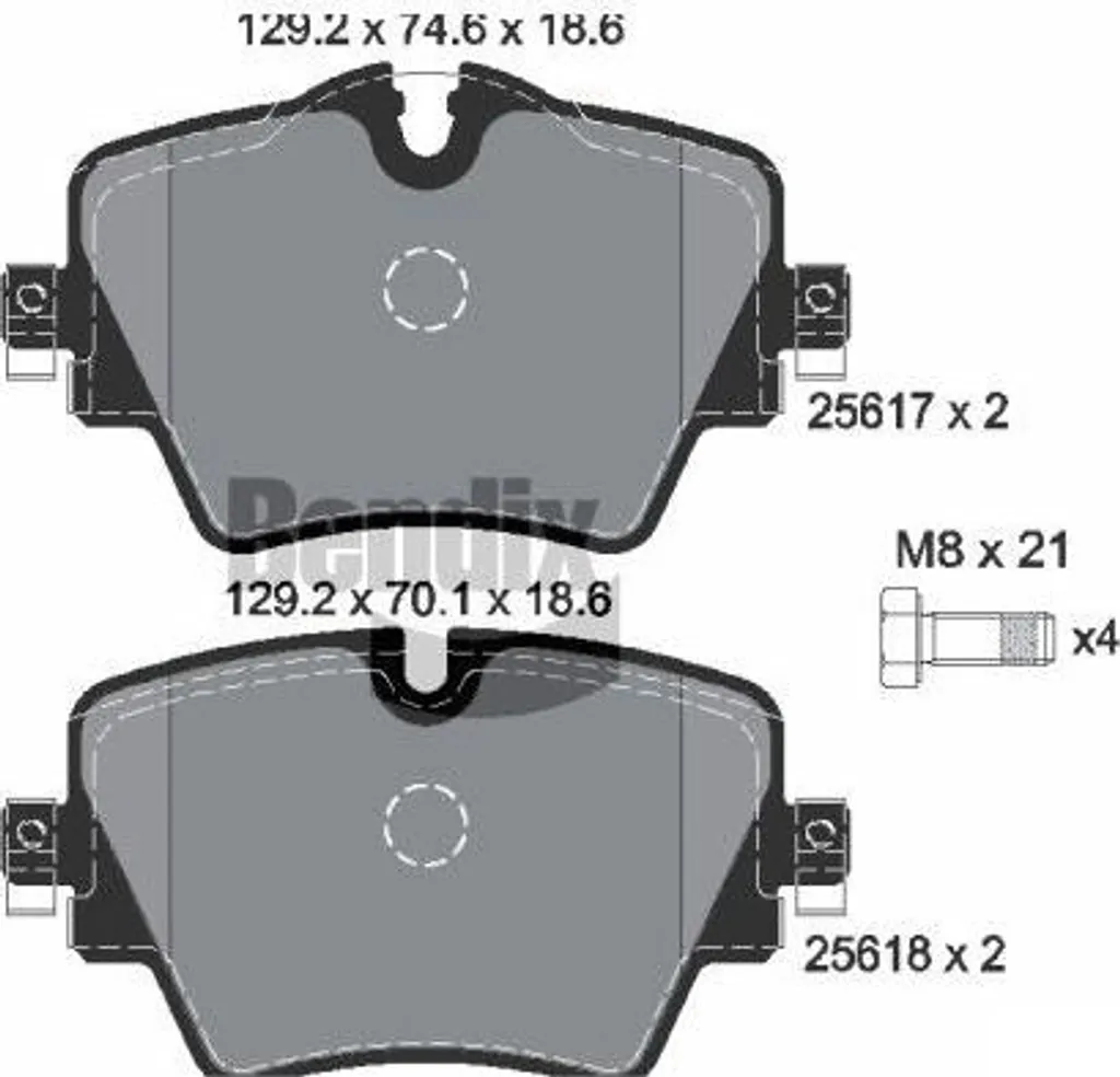 Plaquettes de frein BENDIX BPD1142 pour BMW Série 3 G20 et X3 G01 OE