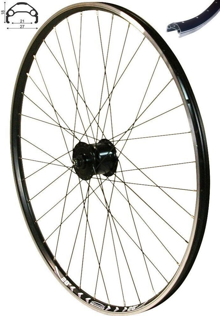 REDONDO 28 Zoll Laufrad Vorderrad Felge schwarz Shimano Produktbild