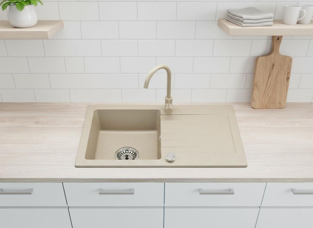 [Granitspüle 76x44+ Armatur] Hochwertig beidseitig Produktbild 