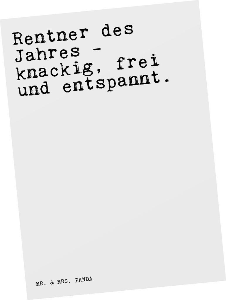 Mr. & Mrs. Panda bildkarte Rentner des Jahres -... - Weiß - Geschenk, Rentnerin, Postkarten, Fotokarte, Pensionierung, Ansichtskarte, Ansichtskart...
