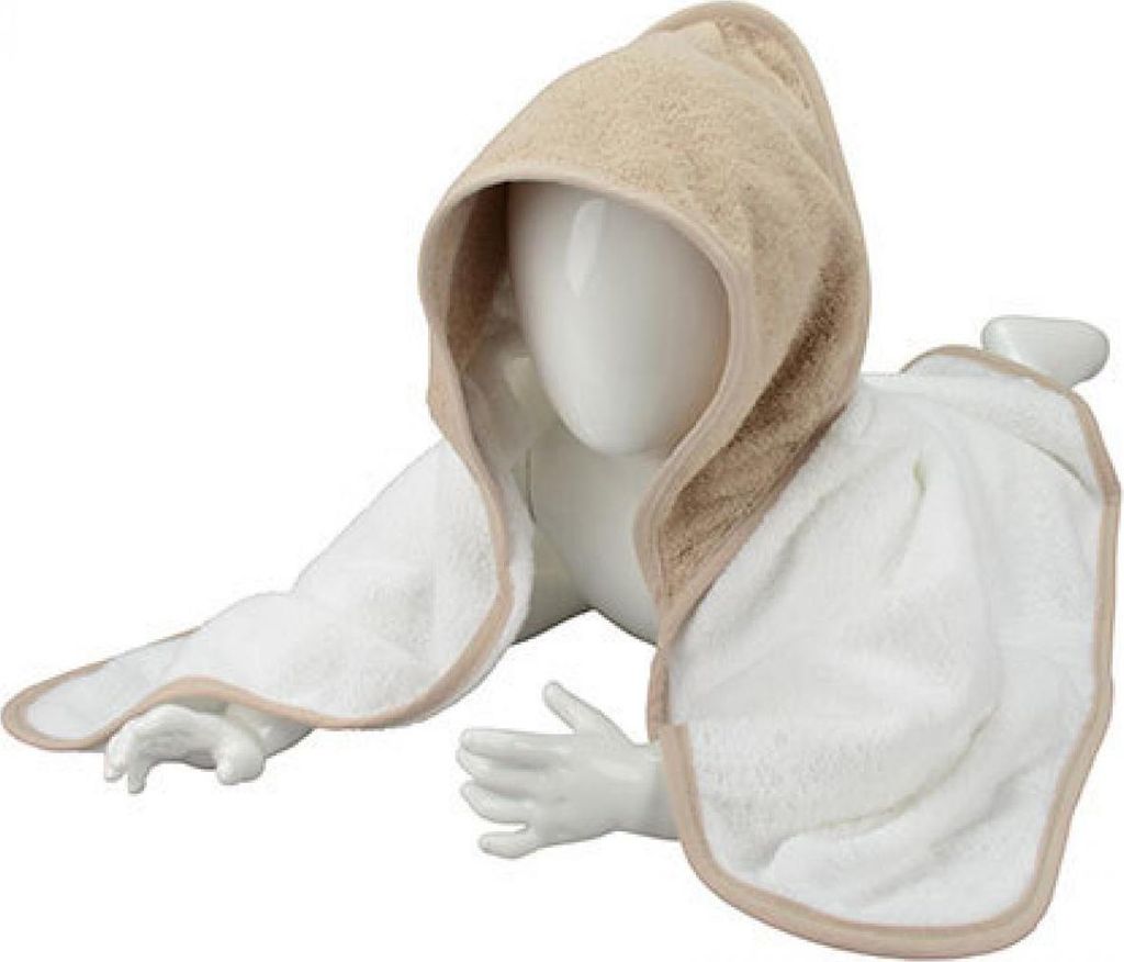 A&R 032.50 | Baby Hooded Towel / 75 x 75 cm - Farbe: White/Pink/Pink - Größe: 75 x 75 cm