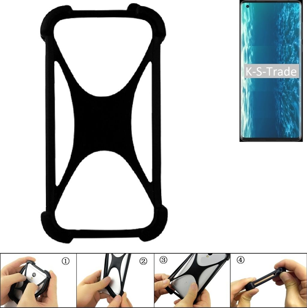 K-S-Trade Handy-Hülle Schutz-Hülle kompatibel mit Motorola Edge Silikon Bumper TPU Softcase Smartphone Stoßschutz, schwarz
