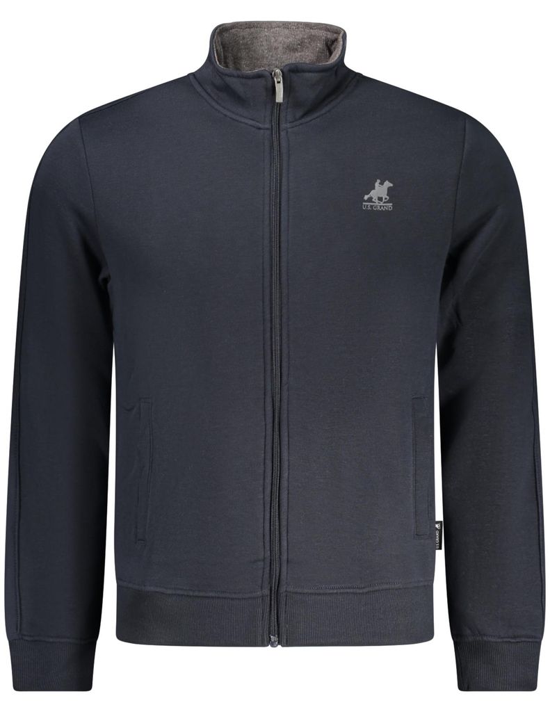 Herren Fleecejacke Blau mit Reißverschluss: Warmes Langarm-Sweatshirt