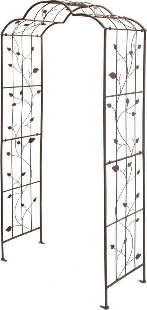 Rosenbogen "Provencal" aus Metall in Rost Optik, Rosengitter, Rankgitter, Rankbogen, Torbogen, Gartendeko für Draußen