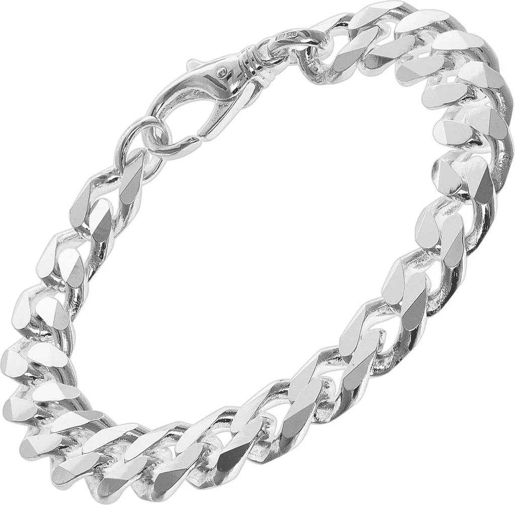 Bracelet Homme Argent 925 Trendor 75139 Maille Gourmette 10,8 mm 21 cm
