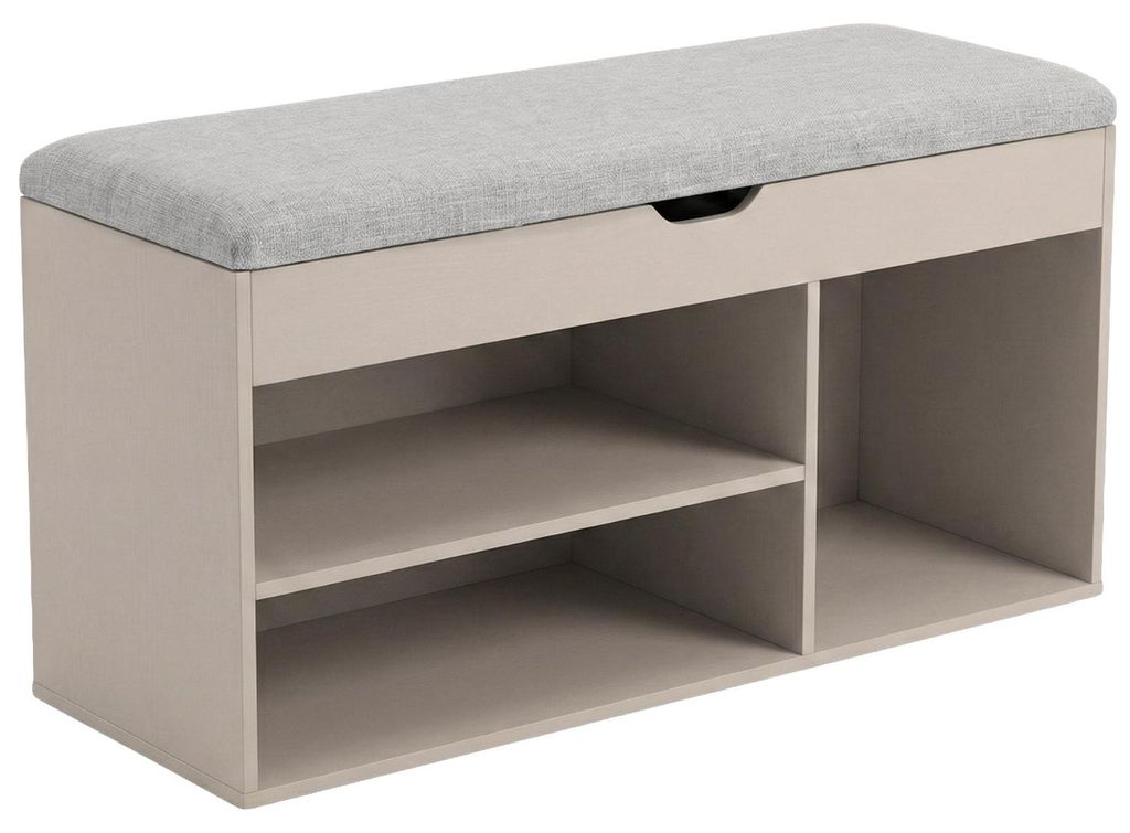 Botník se sedákem TRIA, 80 x 43 x 30 cm, světle šedý Obrázek produktu 
