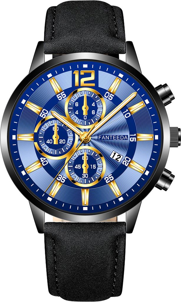 Nico Uhr – Sportlich elegante Herrenuhr in Schwarz/Gold 2 KP11701