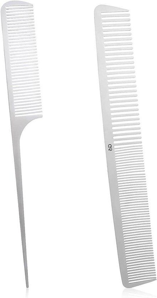 Set aus 2 metallenen Haarbürsten für Herren und Damen - Antistatische Haarbürsten für Haarstyling - Schneid- und Bartbürste mit feinen Zähnen...