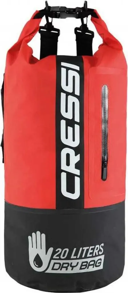 Cressi Dry Bi-Color Noir/Rouge 20 L - Sac Étanche de Plongée Robuste