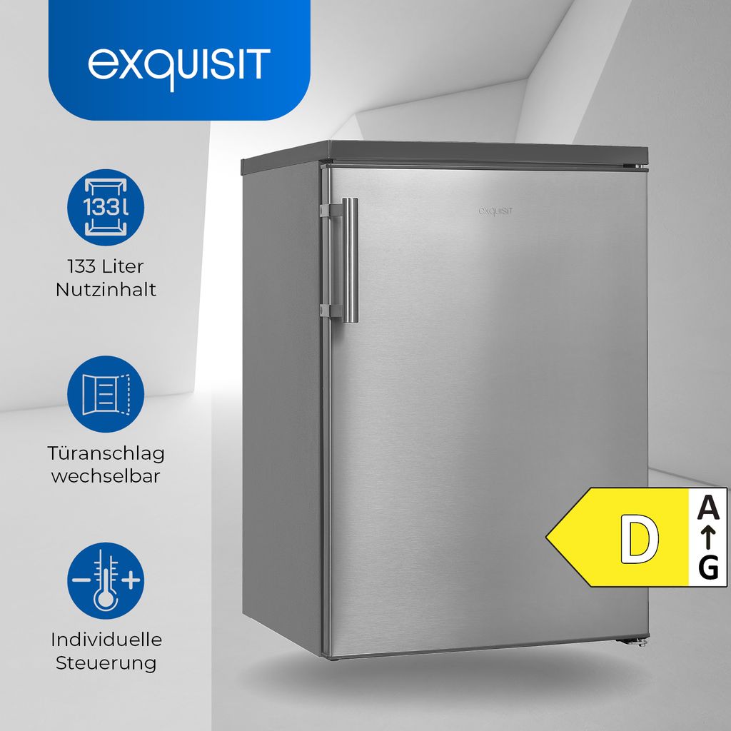 Exquisit Kühlschrank KS16-V-H-010D inoxlook