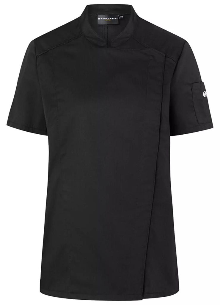 Karlowsky - "Modern-Look" Kochjacke für Herren kurzärmlig FK3273 (36 in) (Schwarz)