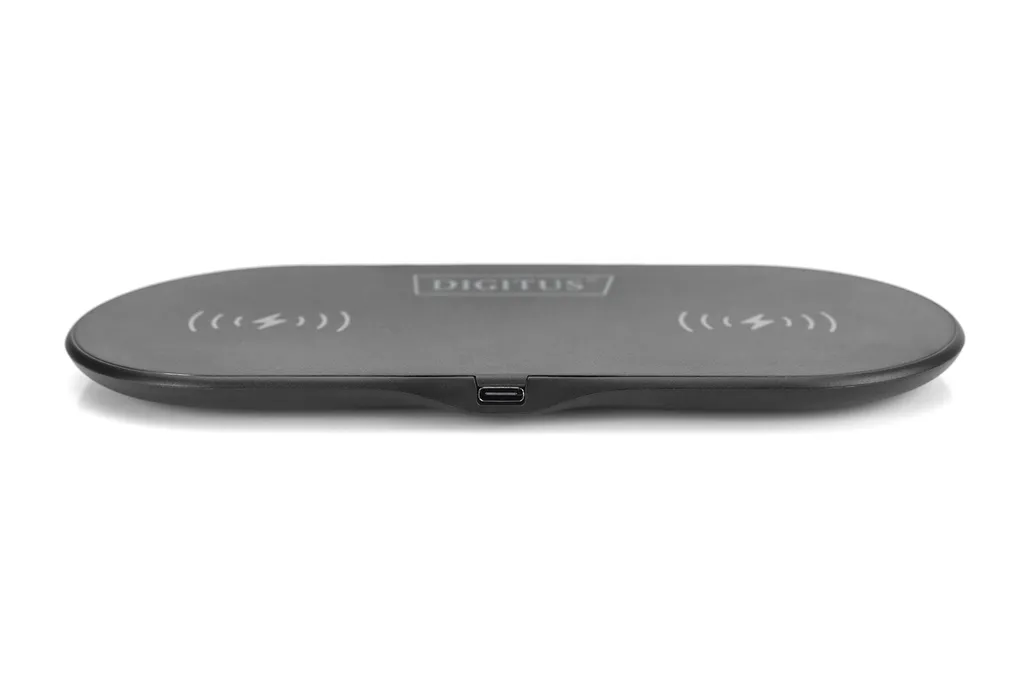 Double Pad de Charge sans Fil 15W DIGITUS avec Design Compact