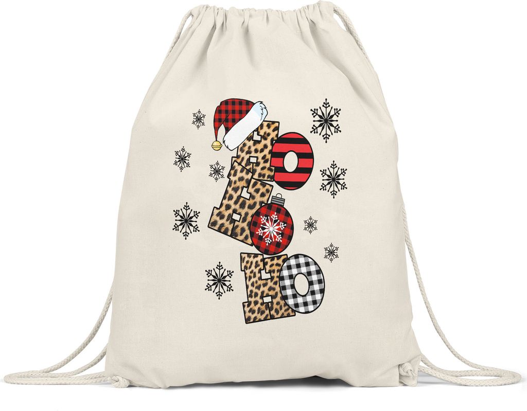 Ho Ho Ho Turnbeutel Gymsack Geschenkidee Liebe Freundin Freund Schlüpfrig Humor Hoe Motiv für Weihnachten