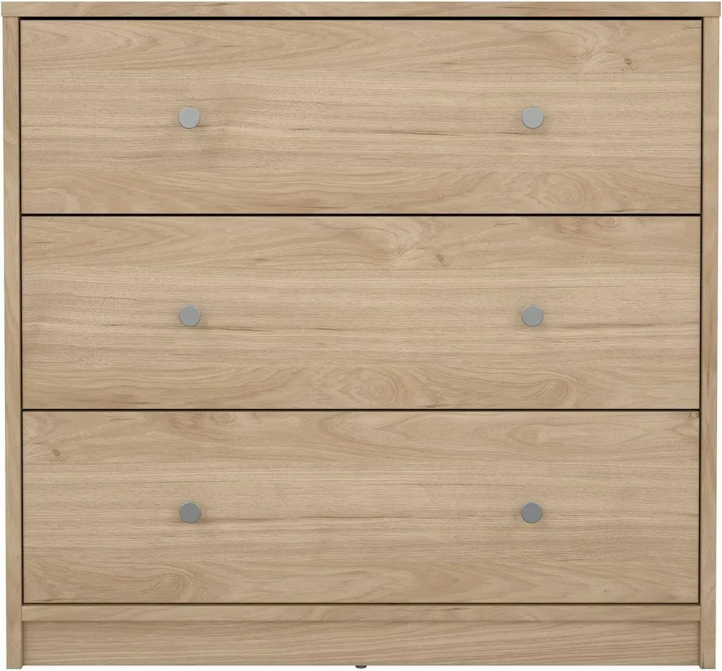 Commode Gain de Place 3 Tiroirs pour Chambre et Entrée - Chêne Marron - 4