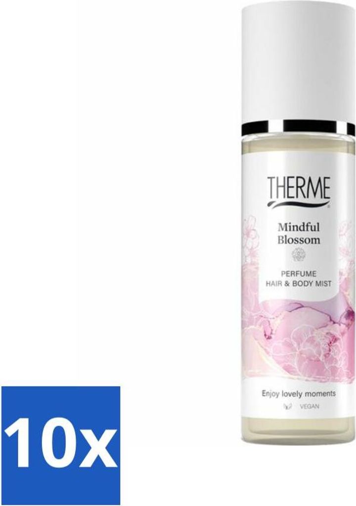 Therme – Mindful Blossom – Parfümiertes Haar- und Körperspray – Erfrischend – Pflegend – 200 ml - Vorteilspack - 10 Stücke