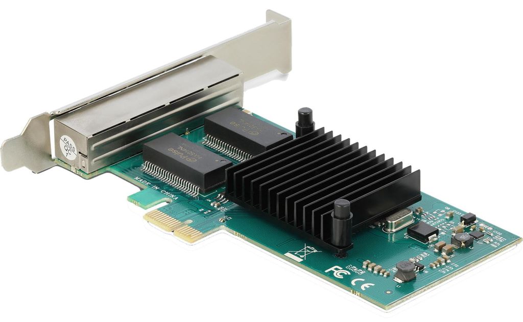 DeLOCK PCI Express x1 zu 4 x RJ45 Gigabit LAN i350, LAN-Adapter