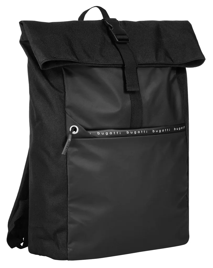 bugatti DeLight Sac à dos ordinateur 15L Rolltop Backpack Noir pour PC