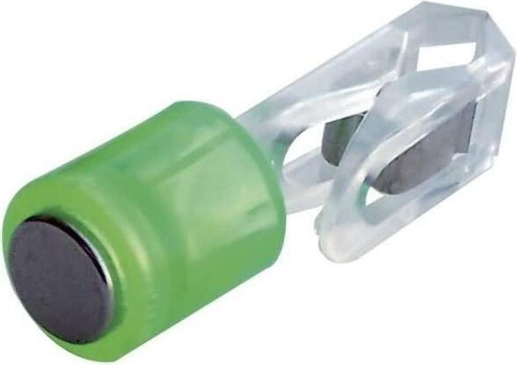 Magnet Power Zylinder + Klammer 14x44mm VE=3 Stück kristallgrün