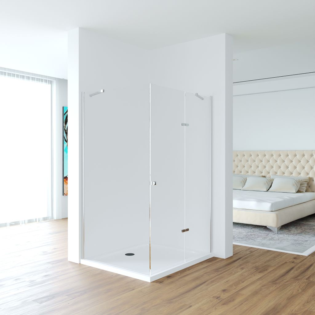 Duschkabine 80x80x195cm, 8mm ESG-Glas - Stilvoll und langlebig