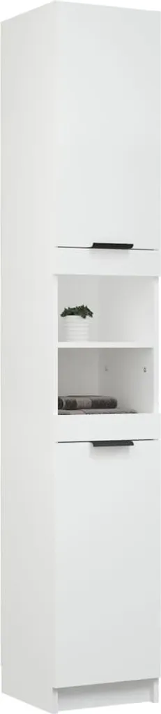 Maison Exclusive Mobile Bagno Alto Bianco 32x34x188,5 cm | Salvaspazio Casa - 5