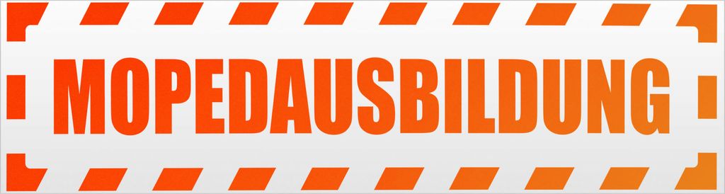 Kiwistar Mopedausbildung gestreift Magnetschild Schild magnetisch - 30cm Neonorange - Magnetfolie für Auto PKW Kfz