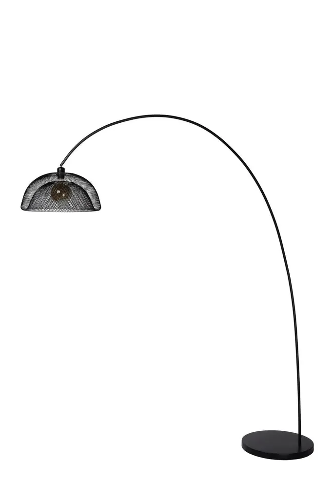 Lampe sur Pied Lucide MESH avec Abat-jour en Maille Métallique Noire