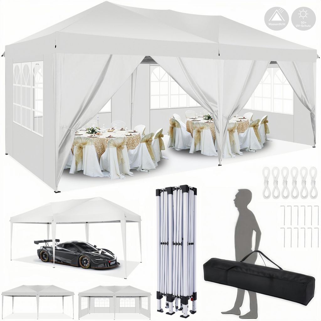 Pavillon 3x6m, Festzelt Faltpavillon Gartenzelt Produktbild 