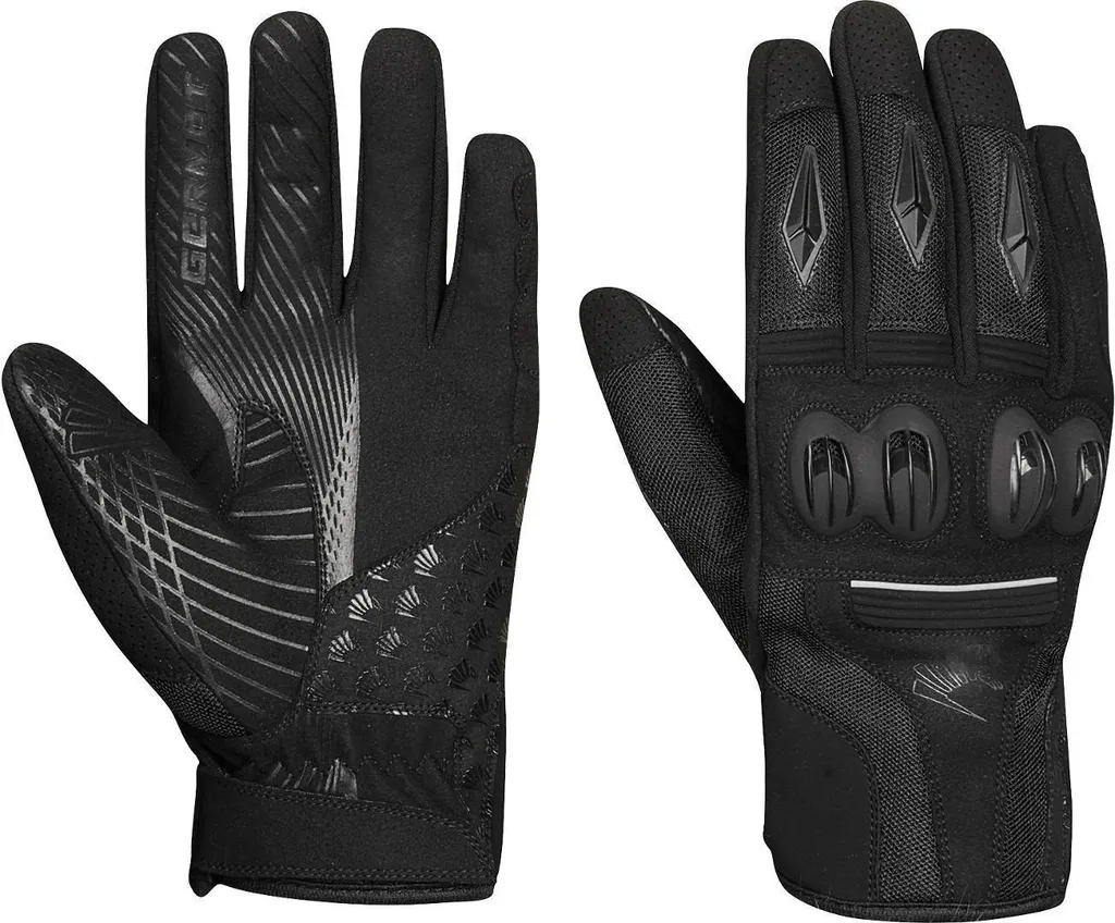 Gants de moto Germot Cary noirs taille 8, équipement motard homologué