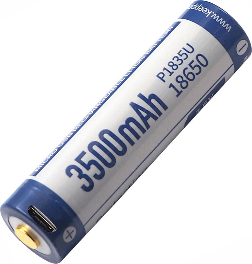 Keeppower P1835U | 18650 Li-Ionen-Akku PCB-geschützt mit USB 3500mAh