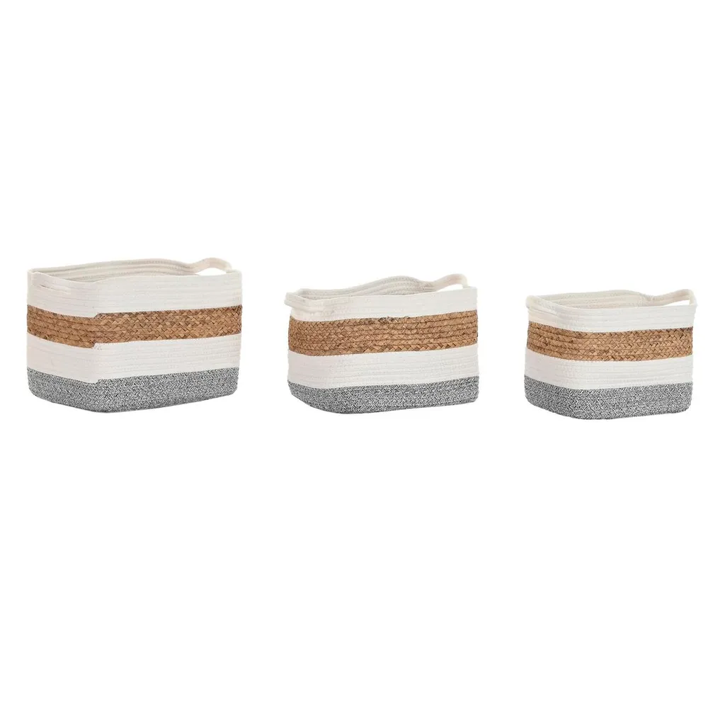 Organisez votre maison avec ce lot de 3 paniers blancs DKD Home Decor