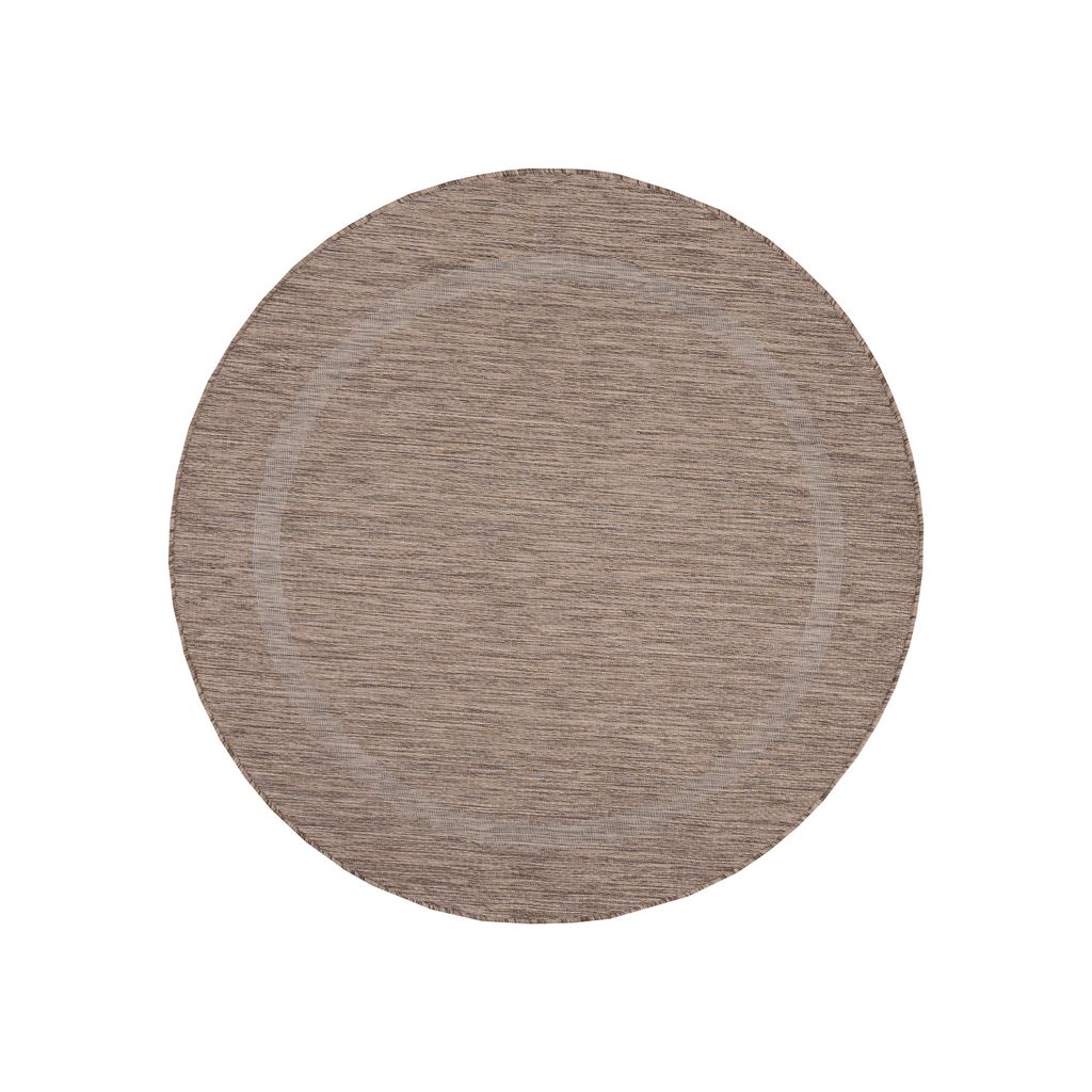 Villa Möbel Relico Terrasse, Garten-Teppich, Outdoorteppich, Einfarbig, Farbe:Braun, Grösse:120 cm Rund