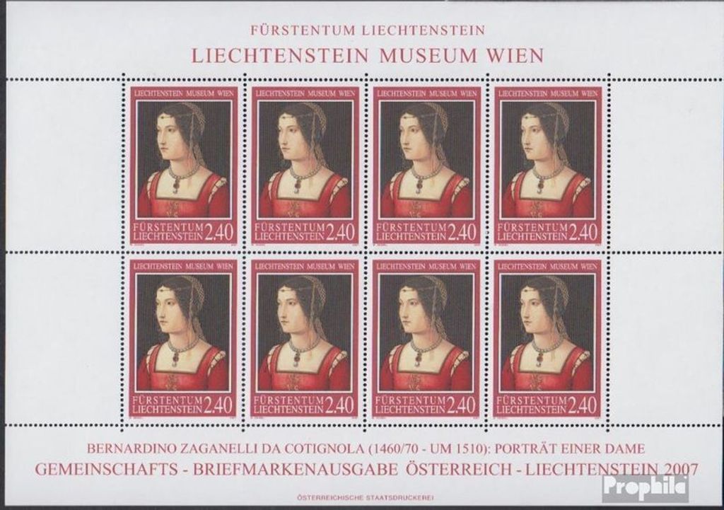 Briefmarken Liechtenstein 2007 Mi 1437Klb Kleinbogen (kompl.Ausg.) gestempelt Gemälde