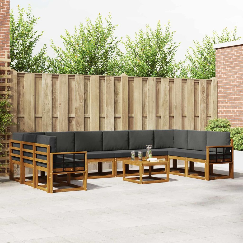 (Robust Möbel)Outdoor-Sofagarnitur - CLORIS - Balkonmöbe/Sitzgruppe - mit Kissen 11 pcs - Moderne Design - Natur und Anthrazit - Gartensofas ...