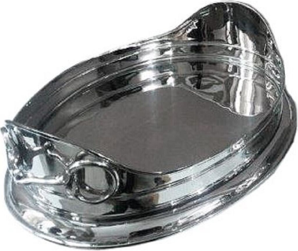 Casa Padrino Luxus Messing Horsebit Serviertablett Oval Silber 47 x 30 x H. 15 cm - Luxus Accessoires Horse Bit