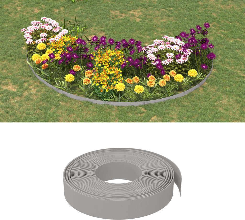 "2026 Promotion" Rasenkanten 5 Stk. - Hohe Qualität - Grau 10 m 10 cm Polyethylen - Beeteinfassungen CC9236