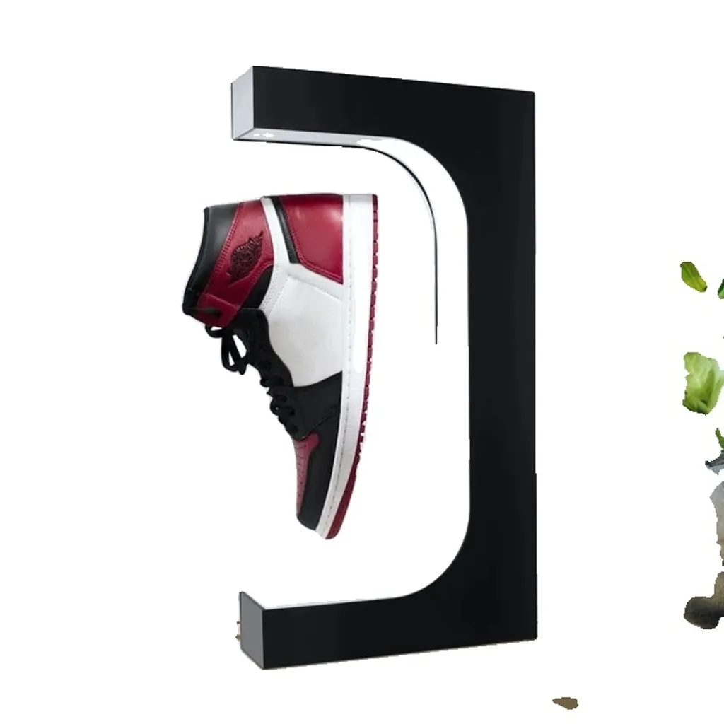 Exposant Chaussures Magnétique Rotatif avec LED et Télécommande Noir