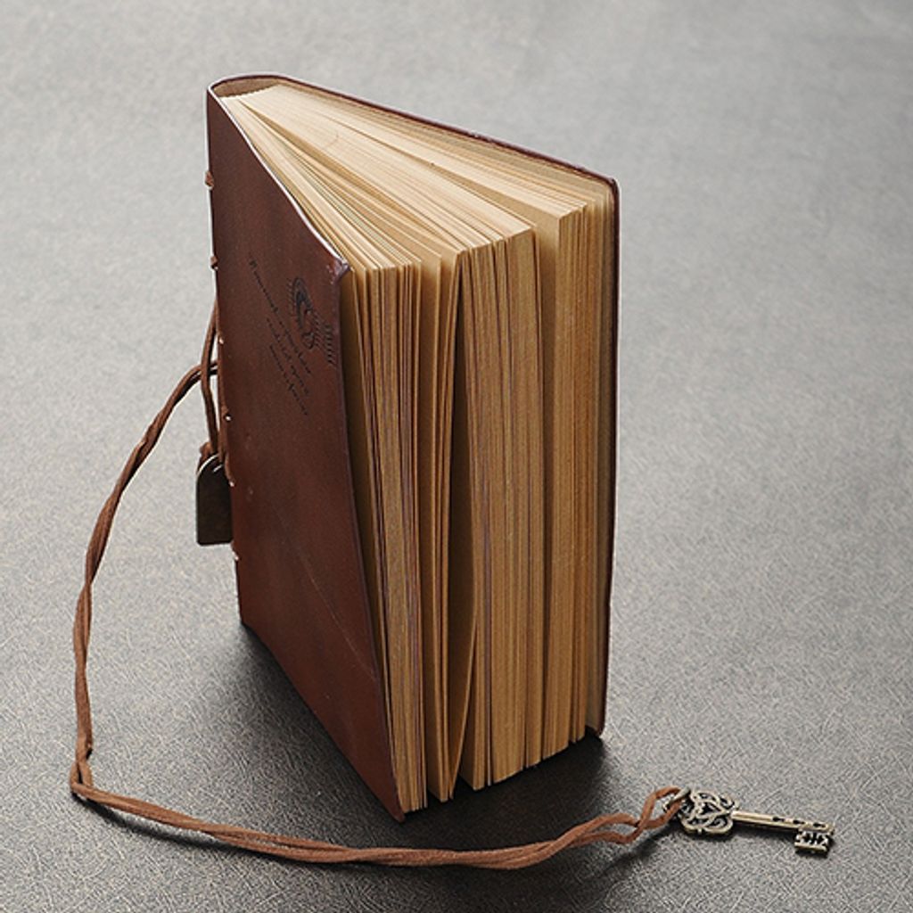 Vintage Style Key Decor Faux Leder Cover leer Diary Journal Agenda Notebook