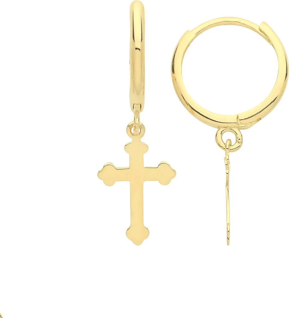 Boucles d'Oreilles Croix en Or 375/1000 pour Femme 22mm - TRS26514
