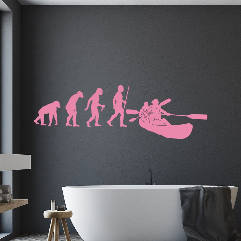 Kanu Kajak Evolution Wandtattoo Wandaufkleber Wall Sticker - Dekoration, Küche, Wohnzimmer, Schlafzimmer, Badezimmer