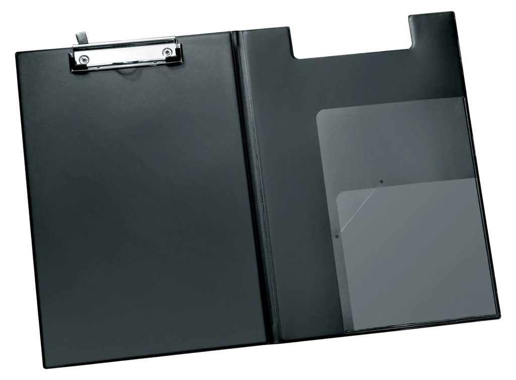 Clipboard Komfort DIN A4, aus PVC-Folie, inklusive Klarsichttaschen, schwarz
